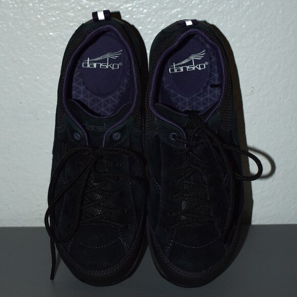 Women's Dansko Paisley Waterproof Outdoor Sneakers 37 Black/Purple Vibram Sole - Picture 3 of 13